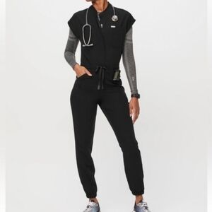 figs Rafaela Cargo ScrubJumpsuit black small